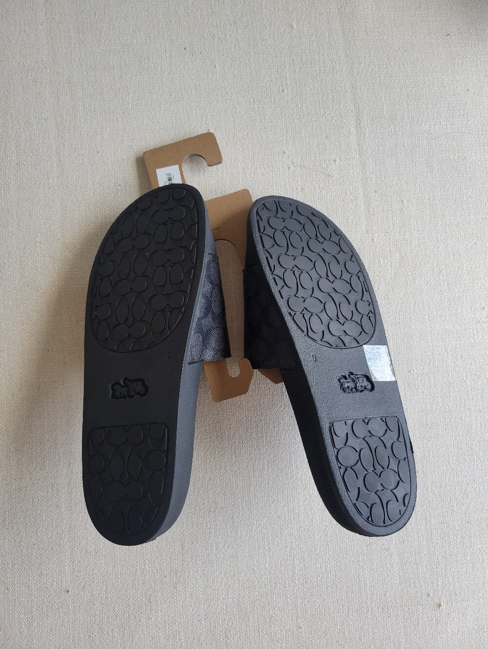 NWT Coach Monogrammed Black Slides Womens Size 9 - Picture 2 of 3